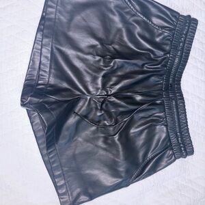 Altar'd State Black Faux Leather Athletic Shorts